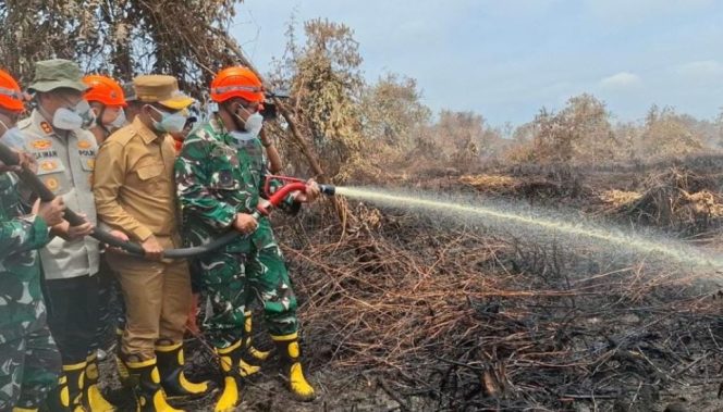 
					Pangdam I/Bukit Barisan Mayjen TNI Rio Melakukan Pemadaman Karhutla